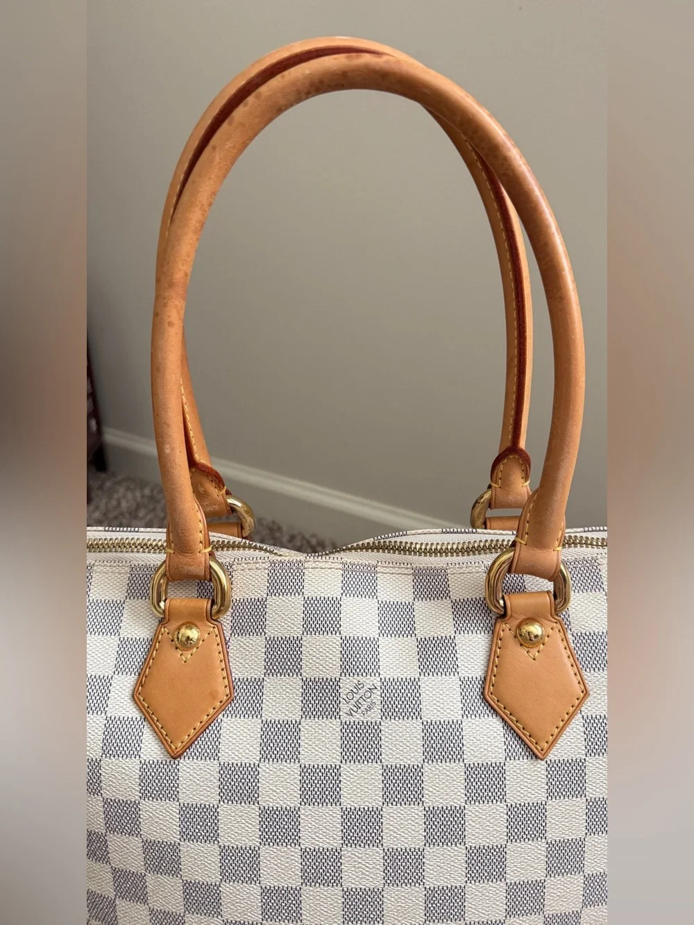 Authentic Louis Vuitton Saleya MM Azur Canvas